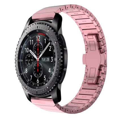 For Samsung Galaxy Watch Gear S3 Frontier 22mm One Bead Paint Butterfly Buckle Alloy Watch Band(Pink) by bashfashion