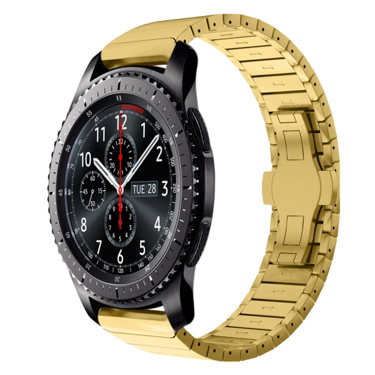 For Samsung Galaxy Watch Gear S3 Frontier 22mm One Bead Paint Butterfly Buckle Alloy Watch Band(Gold) by bashfashion