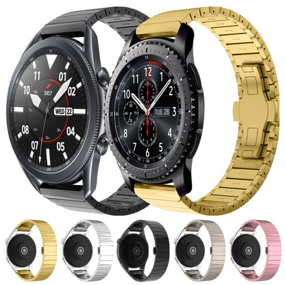 For Samsung Galaxy Watch Gear S3 Classic 22mm One Bead Paint Butterfly Buckle Alloy Watch Band(Silver) by bashfashion