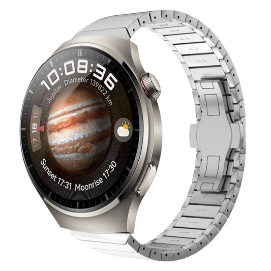 For Huawei Watch 4 Pro 22mm One Bead Paint Butterfly Buckle Alloy Watch Band(Silver) by bashfashion