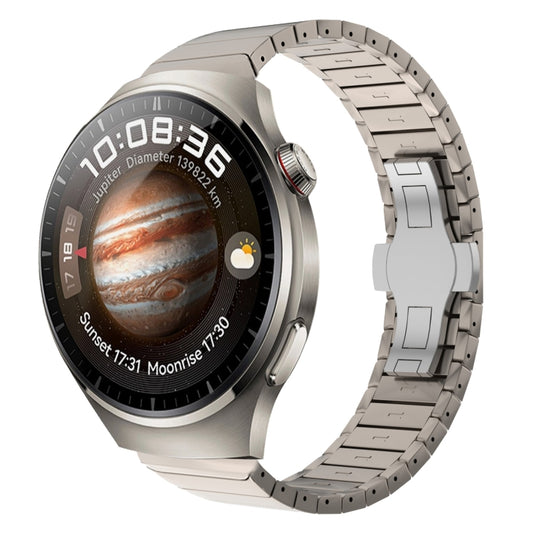 For Huawei Watch 4 Pro 22mm One Bead Paint Butterfly Buckle Alloy Watch Band(Titanium Color) by bashfashion