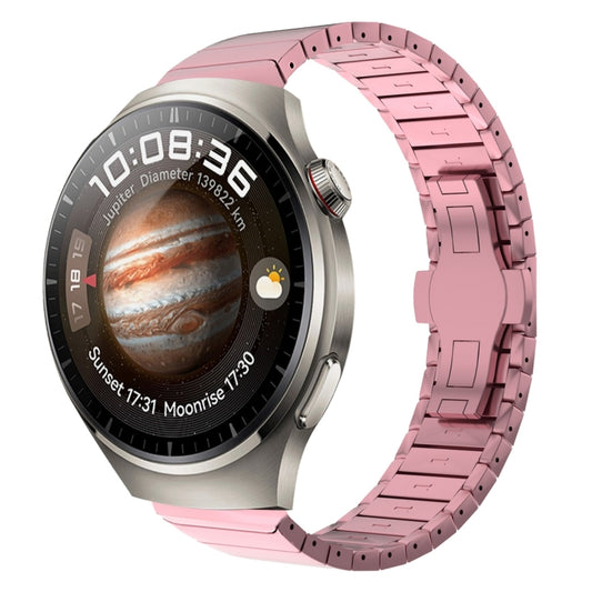 For Huawei Watch 4 Pro 22mm One Bead Paint Butterfly Buckle Alloy Watch Band(Pink) by bashfashion