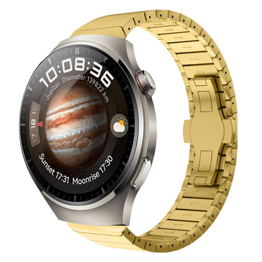 For Huawei Watch 4 Pro 22mm One Bead Paint Butterfly Buckle Alloy Watch Band(Gold) by bashfashion