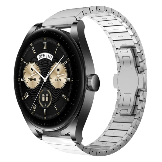 For Huawei Watch Buds 22mm One Bead Paint Butterfly Buckle Alloy Watch Band(Silver) by bashfashion