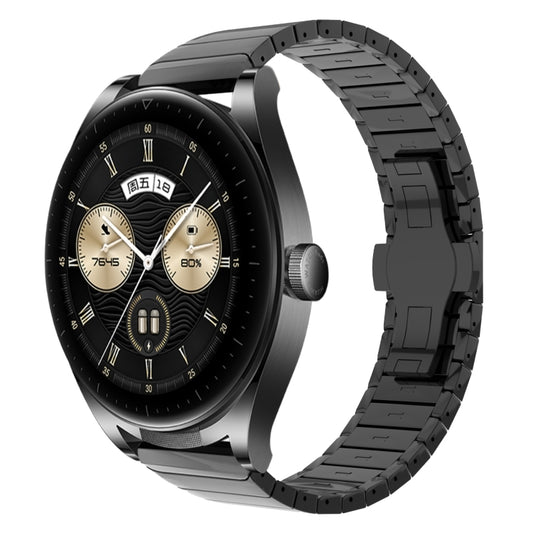 For Huawei Watch Buds 22mm One Bead Paint Butterfly Buckle Alloy Watch Band(Black) by bashfashion