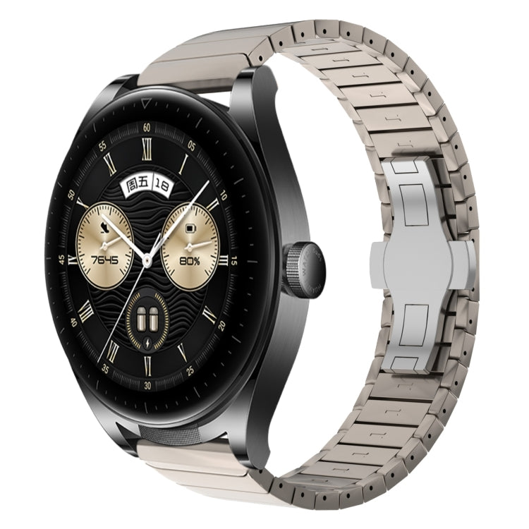 For Huawei Watch Buds 22mm One Bead Paint Butterfly Buckle Alloy Watch Band(Titanium Color) by bashfashion