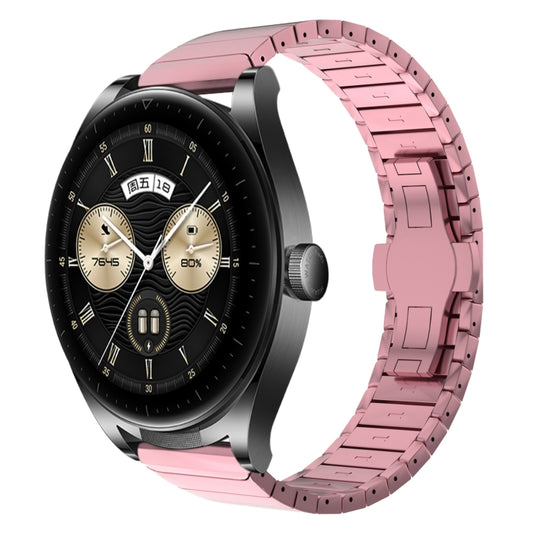 For Huawei Watch Buds 22mm One Bead Paint Butterfly Buckle Alloy Watch Band(Pink) by bashfashion