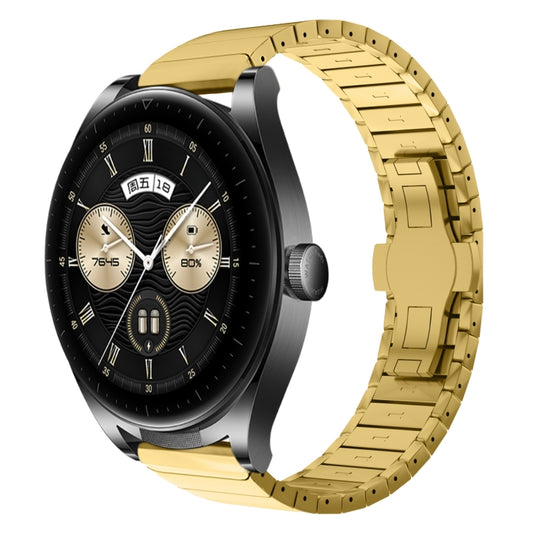 For Huawei Watch Buds 22mm One Bead Paint Butterfly Buckle Alloy Watch Band(Gold) by bashfashion