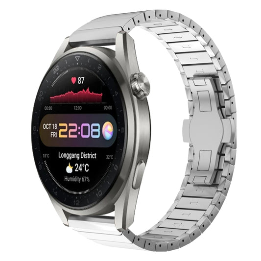 For Huawei Watch3 Pro New 22mm One Bead Paint Butterfly Buckle Alloy Watch Band(Silver) by bashfashion