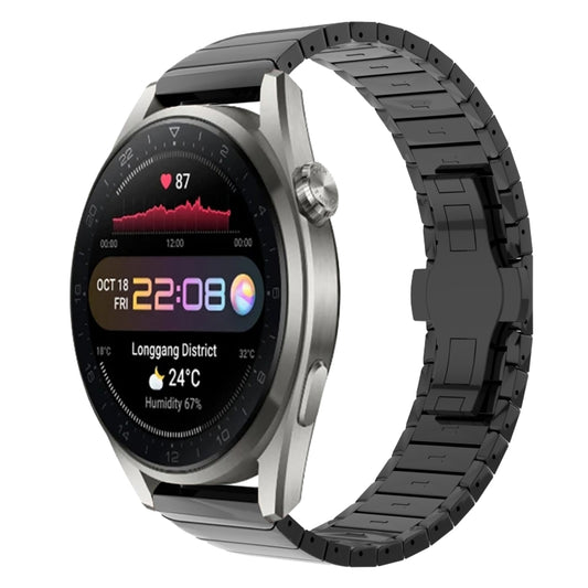 For Huawei Watch3 Pro New 22mm One Bead Paint Butterfly Buckle Alloy Watch Band(Black) by bashfashion