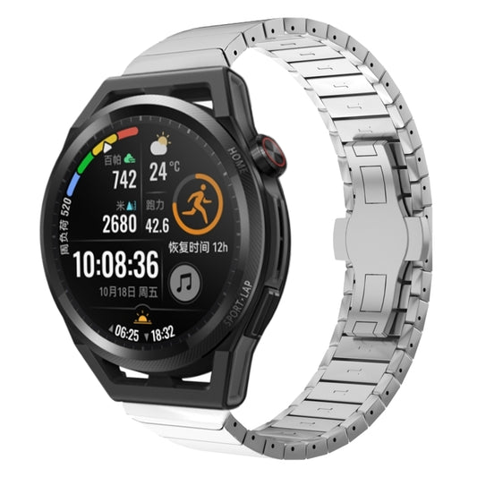 For Huawei Watch GT Runner 22mm One Bead Paint Butterfly Buckle Alloy Watch Band(Silver) by bashfashion