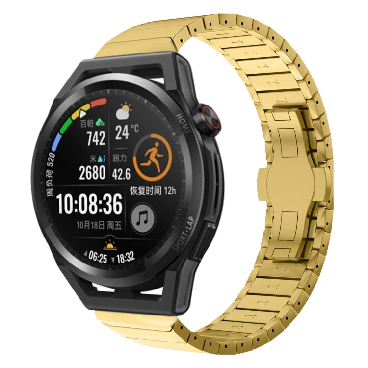 For Huawei Watch GT Runner 22mm One Bead Paint Butterfly Buckle Alloy Watch Band(Gold) by bashfashion