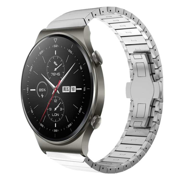 For Huawei Watch GT2 Pro 22mm One Bead Paint Butterfly Buckle Alloy Watch Band(Silver) by bashfashion