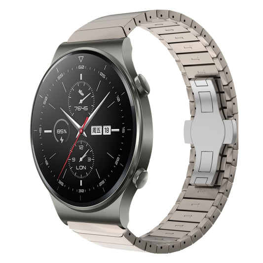 For Huawei Watch GT2 Pro 22mm One Bead Paint Butterfly Buckle Alloy Watch Band(Titanium Color) by bashfashion