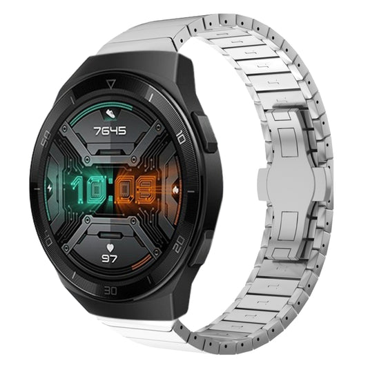 For Huawei Watch GT 2e 22mm One Bead Paint Butterfly Buckle Alloy Watch Band(Silver) by bashfashion