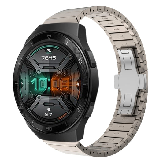 For Huawei Watch GT 2e 22mm One Bead Paint Butterfly Buckle Alloy Watch Band(Titanium Color) by bashfashion