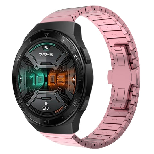 For Huawei Watch GT 2e 22mm One Bead Paint Butterfly Buckle Alloy Watch Band(Pink) by bashfashion