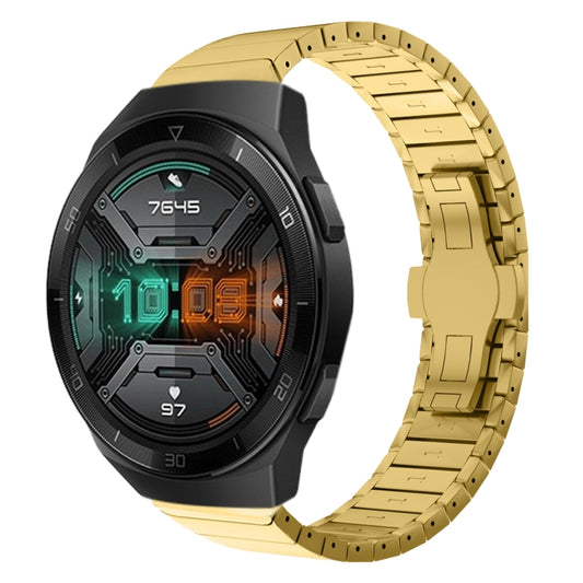 For Huawei Watch GT 2e 22mm One Bead Paint Butterfly Buckle Alloy Watch Band(Gold) by bashfashion