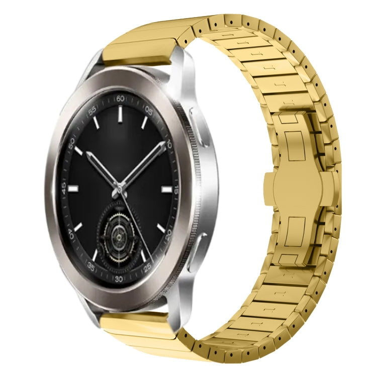 For Xiaomi Watch S3 22mm One Bead Paint Butterfly Buckle Alloy Watch Band(Gold) by bashfashion
