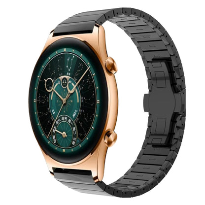 For Honor Watch GS 4 22mm One Bead Paint Butterfly Buckle Alloy Watch Band(Black) by bashfashion