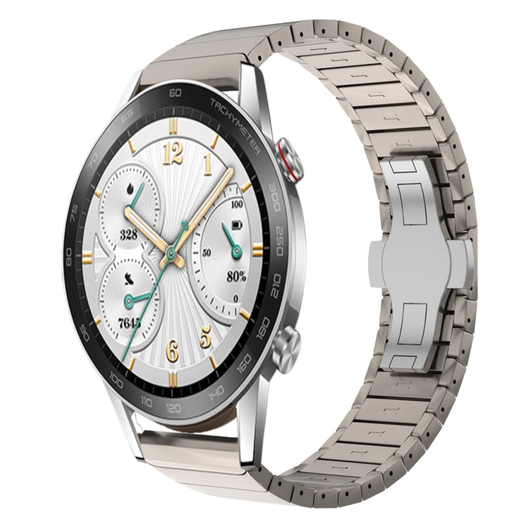 For Honor Watch GS 3i 22mm One Bead Paint Butterfly Buckle Alloy Watch Band(Titanium Color) by bashfashion