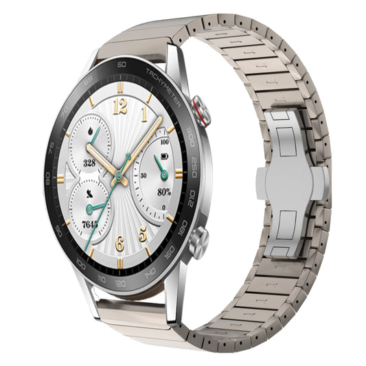 For Honor Watch GS 3i 22mm One Bead Paint Butterfly Buckle Alloy Watch Band(Titanium Color) by bashfashion