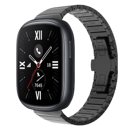 For Honor Watch 4 22mm One Bead Paint Butterfly Buckle Alloy Watch Band(Black) by bashfashion