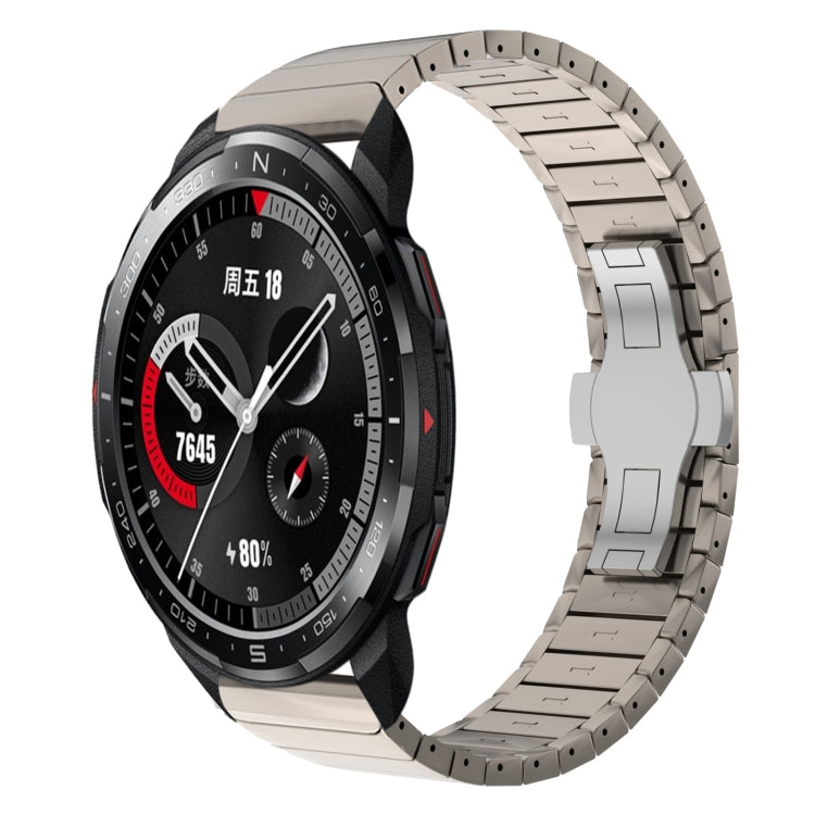 For Honor Watch GS Pro 22mm One Bead Paint Butterfly Buckle Alloy Watch Band(Titanium Color) by bashfashion