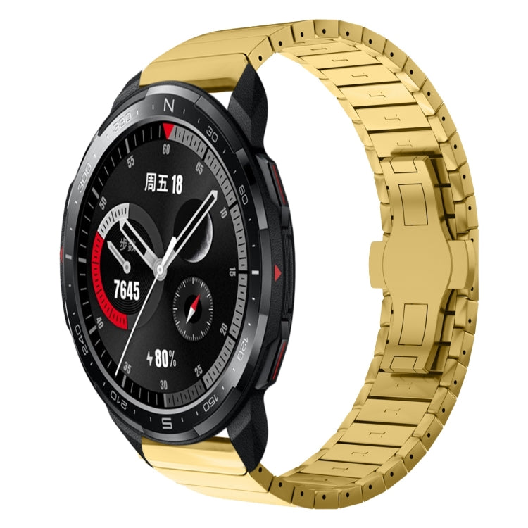 For Honor Watch GS Pro 22mm One Bead Paint Butterfly Buckle Alloy Watch Band(Gold) by bashfashion