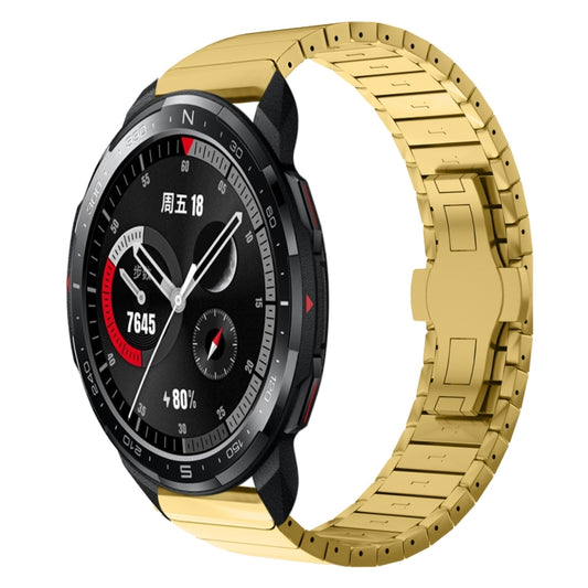 For Honor Watch GS Pro 22mm One Bead Paint Butterfly Buckle Alloy Watch Band(Gold) by bashfashion