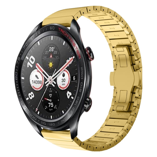 For Honor Magic Watch 22mm One Bead Paint Butterfly Buckle Alloy Watch Band(Gold) by bashfashion