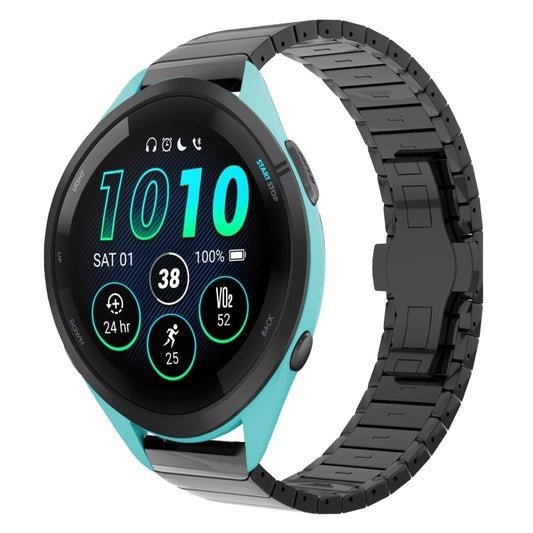 For Garmin Forerunner 265 Music 22mm One Bead Paint Butterfly Buckle Alloy Watch Band(Black) by bashfashion