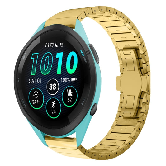 For Garmin Forerunner 265 Music 22mm One Bead Paint Butterfly Buckle Alloy Watch Band(Gold) by bashfashion