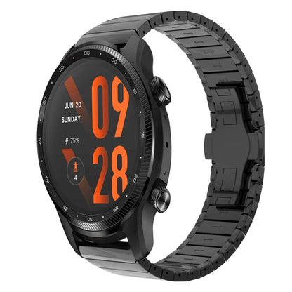 For Ticwatch Pro3 Ultra 22mm One Bead Paint Butterfly Buckle Alloy Watch Band(Black) by bashfashion