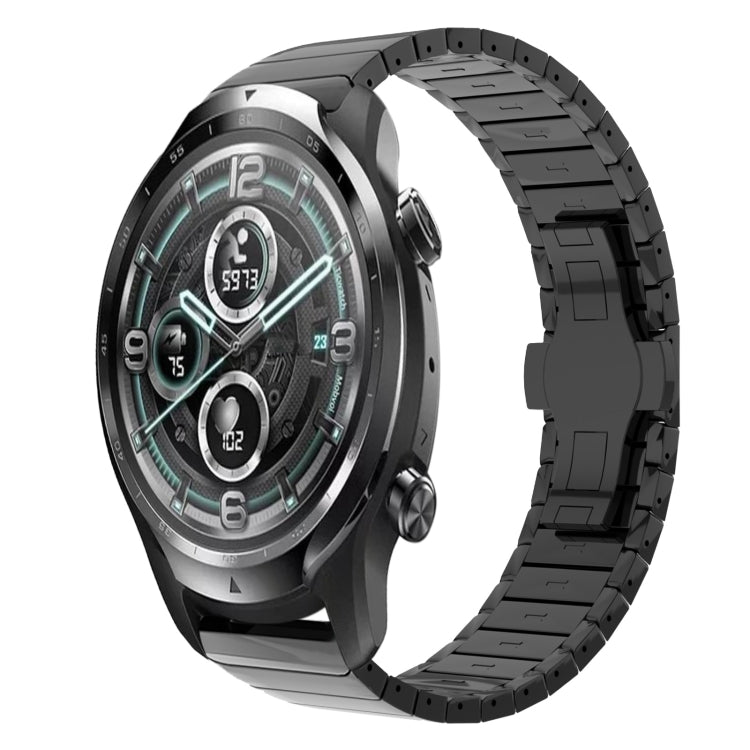 For Ticwatch Pro3 22mm One Bead Paint Butterfly Buckle Alloy Watch Band(Black) by bashfashion