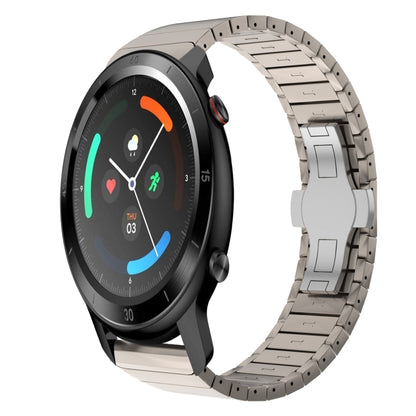 For Ticwatch GTX 22mm One Bead Paint Butterfly Buckle Alloy Watch Band(Titanium Color) by bashfashion