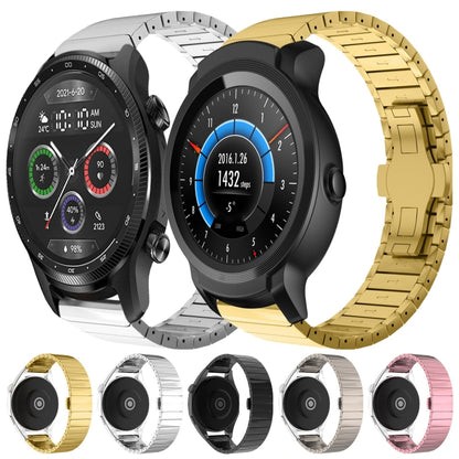 For Ticwatch Pro3 22mm One Bead Paint Butterfly Buckle Alloy Watch Band(Pink) by bashfashion