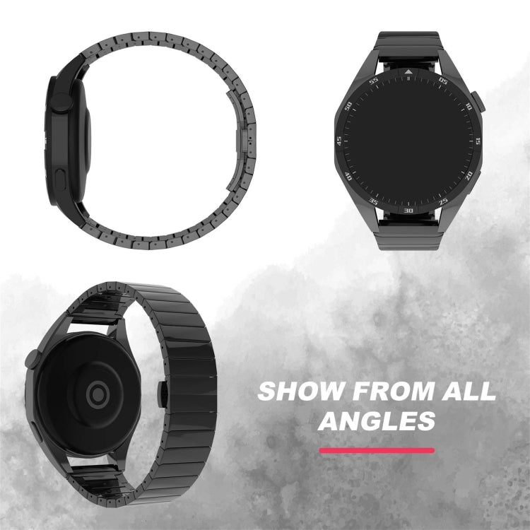 For Ticwatch Pro3 Ultra 22mm One Bead Paint Butterfly Buckle Alloy Watch Band(Black) by bashfashion