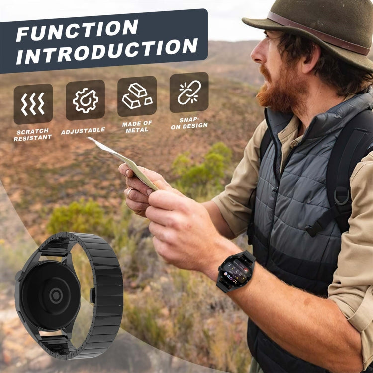 For Ticwatch GTX 22mm One Bead Paint Butterfly Buckle Alloy Watch Band(Gold) by bashfashion