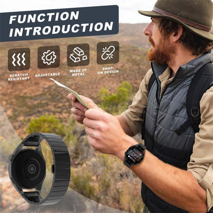 For Ticwatch GTX 22mm One Bead Paint Butterfly Buckle Alloy Watch Band(Silver) by bashfashion