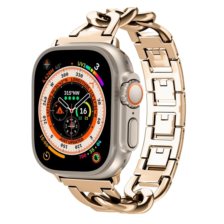 For Apple Watch Ultra 2 49mm Quick-Release Metal Chain Watch Band(Rose Gold) by bashfashion