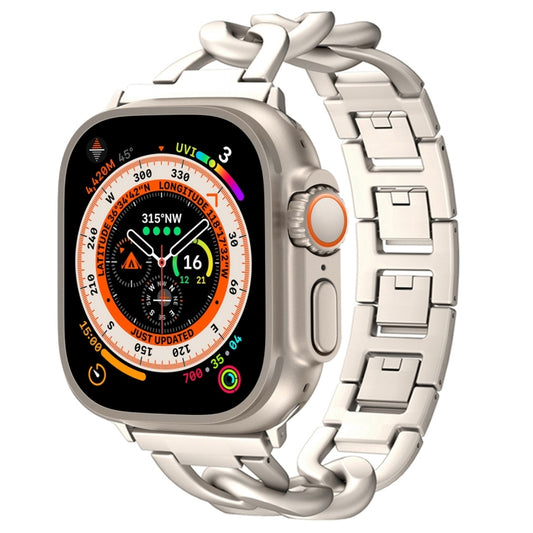 For Apple Watch Ultra 2 49mm Quick-Release Metal Chain Watch Band(Starlight) by bashfashion