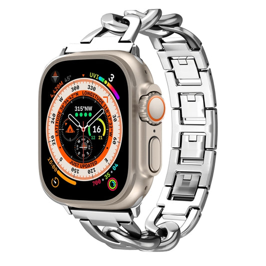 For Apple Watch Ultra 2 49mm Quick-Release Metal Chain Watch Band(Silver) by bashfashion
