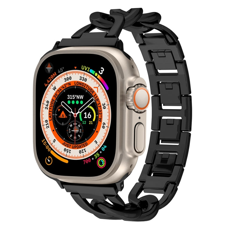 For Apple Watch Ultra 49mm Quick-Release Metal Chain Watch Band(Black) by bashfashion