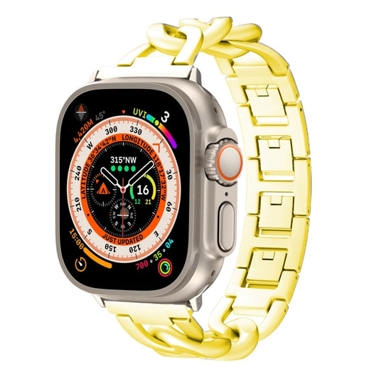 For Apple Watch Ultra 49mm Quick-Release Metal Chain Watch Band(Gold) by bashfashion