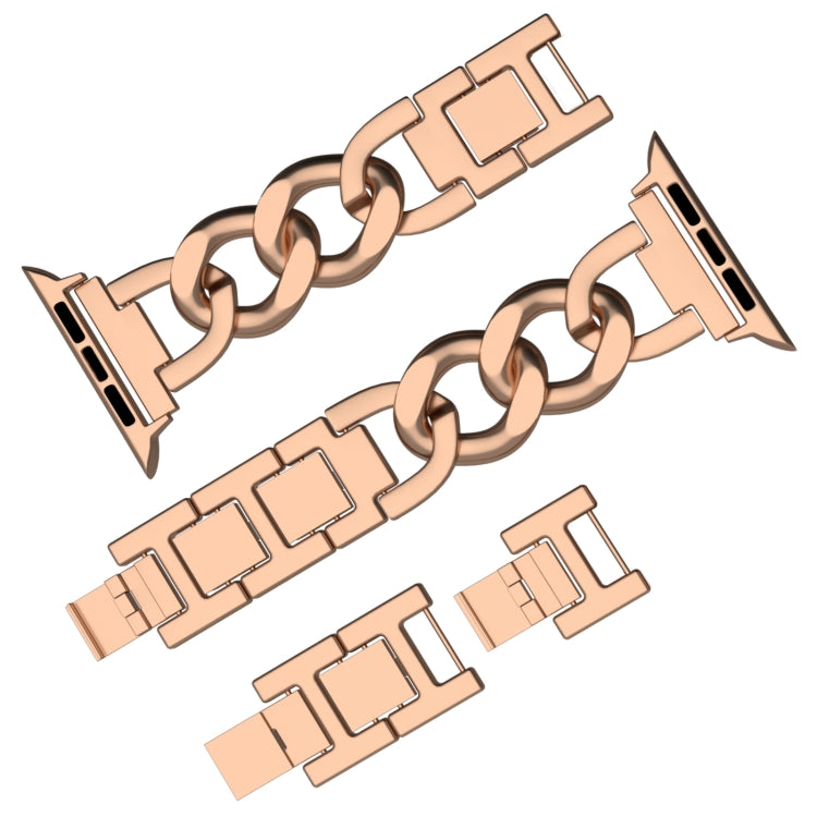 For Apple Watch Ultra 49mm Quick-Release Metal Chain Watch Band(Rose Gold) by bashfashion