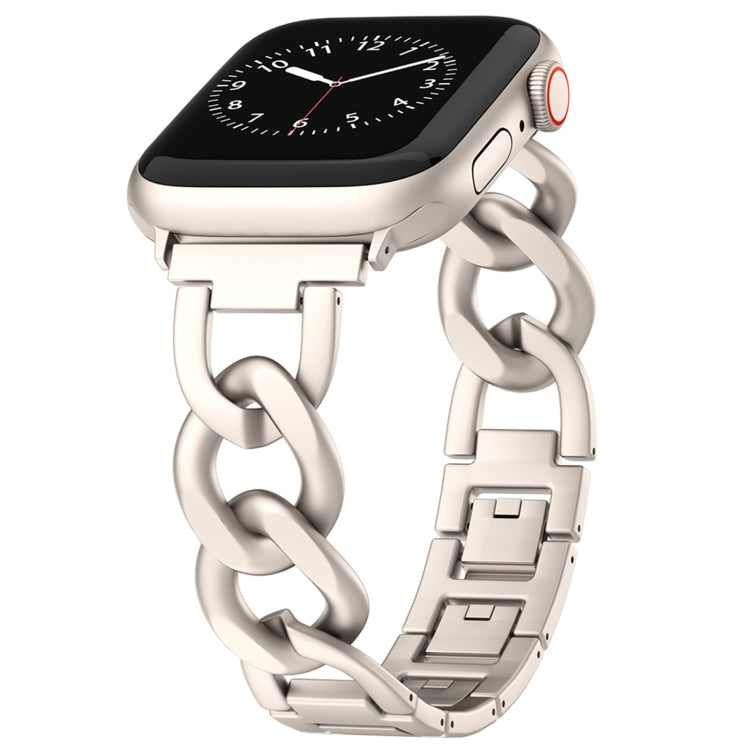 For Apple Watch Series 3 42mm Quick-Release Metal Chain Watch Band(Starlight) by bashfashion