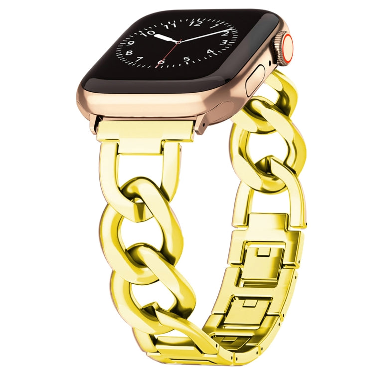 For Apple Watch SE 2022 40mm Quick-Release Metal Chain Watch Band(Gold) by bashfashion