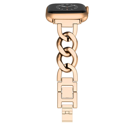 For Apple Watch SE 2022 40mm Quick-Release Metal Chain Watch Band(Rose Gold) by bashfashion