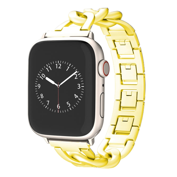For Apple Watch Series 7 41mm Quick-Release Metal Chain Watch Band(Gold) by bashfashion